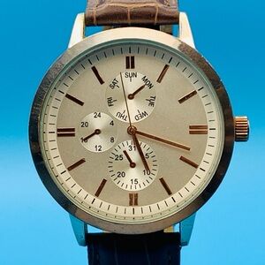 Men’s 28/1012 Quartz Fashion Wristwatch Faux Multi Dials Japan Movt Working Cond